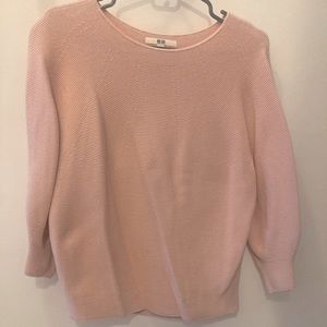 Uniqlo wafflle knit pink cotton sweater size M